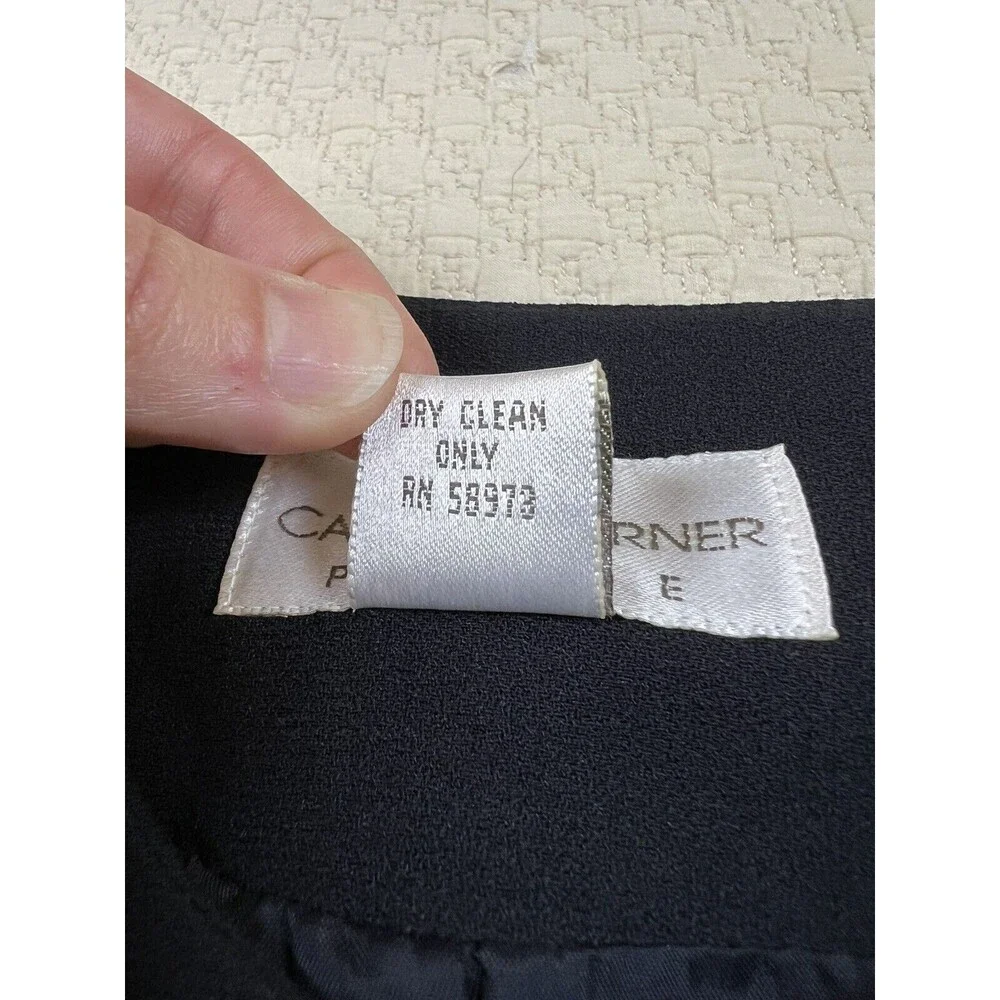 Casual Corner Jacket Victorian Inspired Button Front | Black | Women's 8P Petite